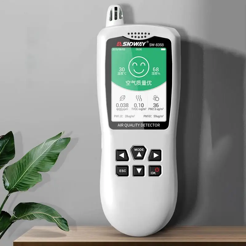 

Air Quality Detector Formaldehyde TVOC Temperature Humidity PM2.5 PM1.0 PM10 Measurement Gas Analyzer Meter
