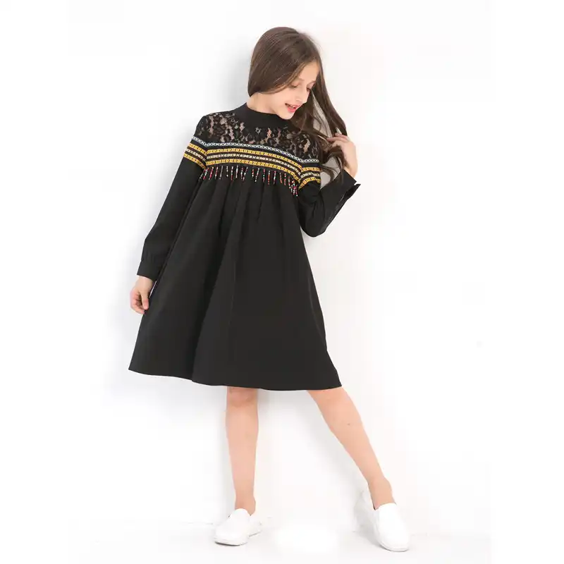 long sleeve black dress kids