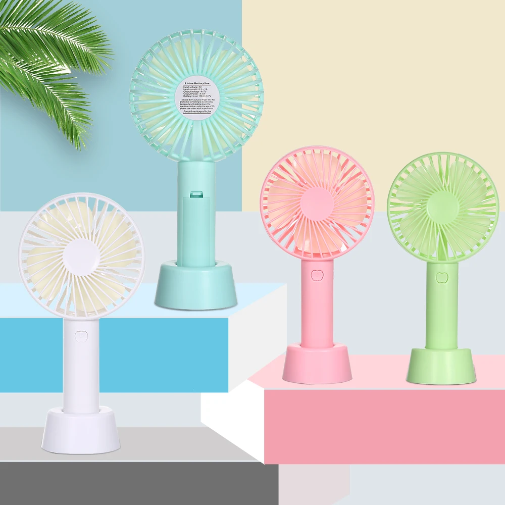

Portable Mini Handheld Fan Cooling Fan with Stand 3 Speed USB Wind Blower Summer Desk Table Cooling Fans