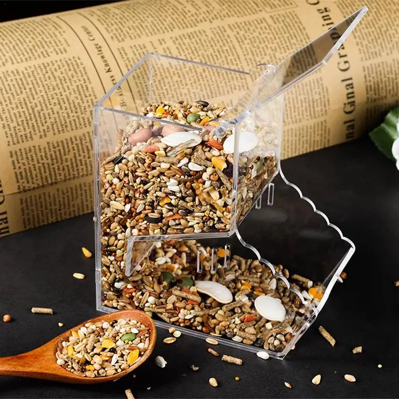 

Hamster Rabbit Feeder Small Pet Food Container Transparent Acrylic Hamster Food Bowl Automatic Feeder Small Pet Supplies New