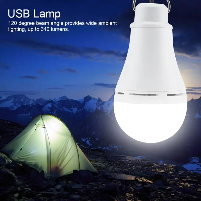 Outdoor USB Emergency Light Portable Camping Light Bulb Dimmable Night