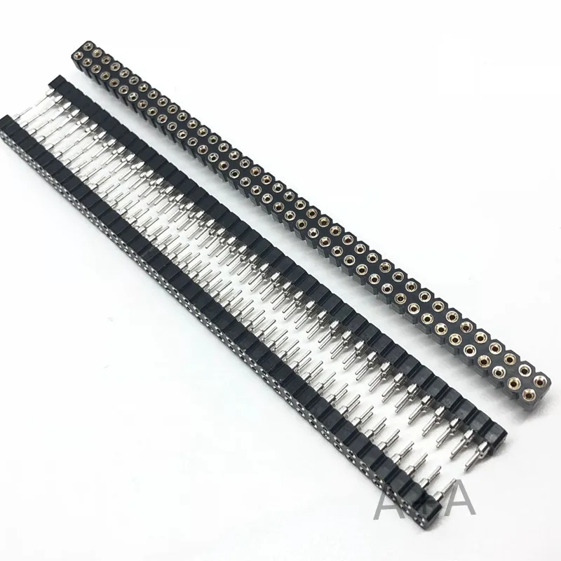 

5pcs/lot 2*40 Pin double hole round female pin header 2.54MM Strip Connector Socket 2X40p Connector