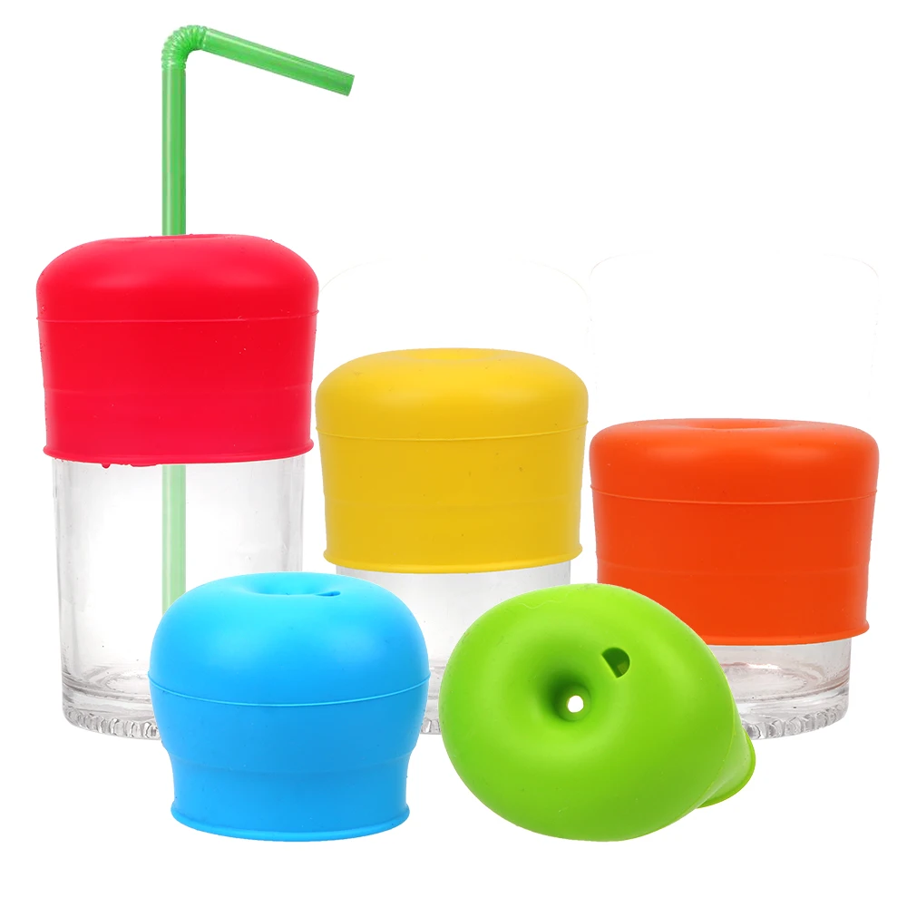 

Kitchen Accessories Drinkware Silicone Cup Cover Glassware Lid Anti-overflow Sippy Cups Straw Lids Coffee Tea Cup Covers