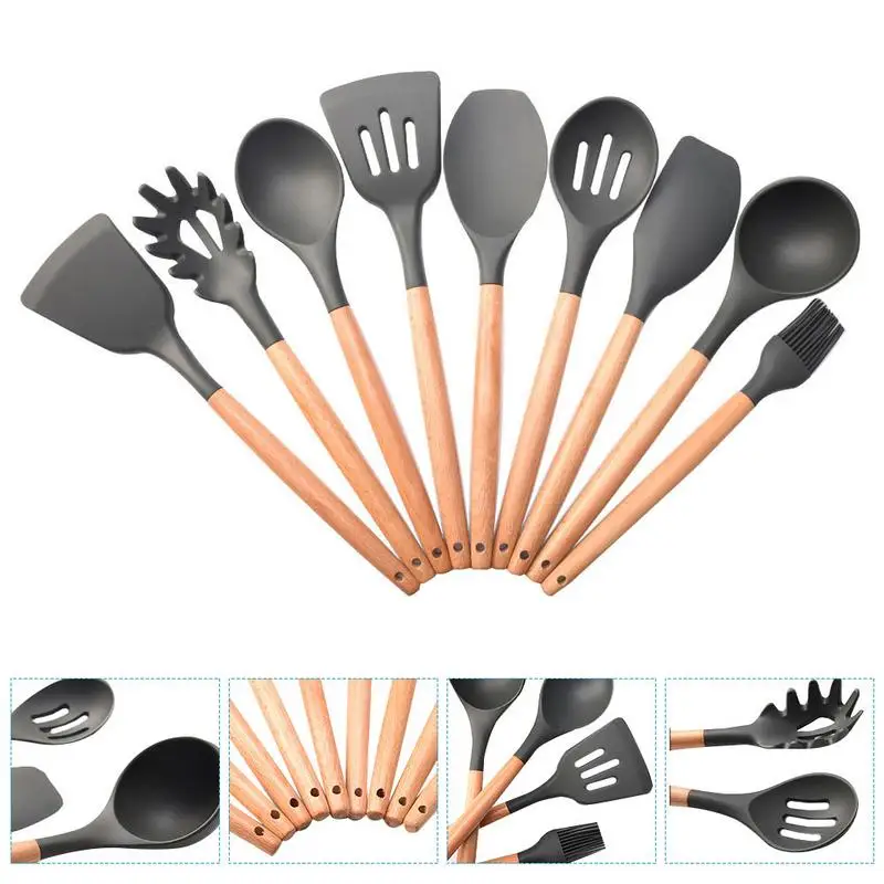 New Kitchen Supplies 9Piece Set Silicone Cooking Kitchen ...