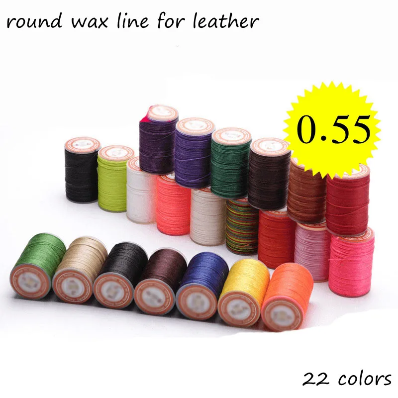 

0.55mm round wax line for leather DIY Tools Leather wallet sofa DIY handmade wax rope 0.45- 60meters 21 color Polyester