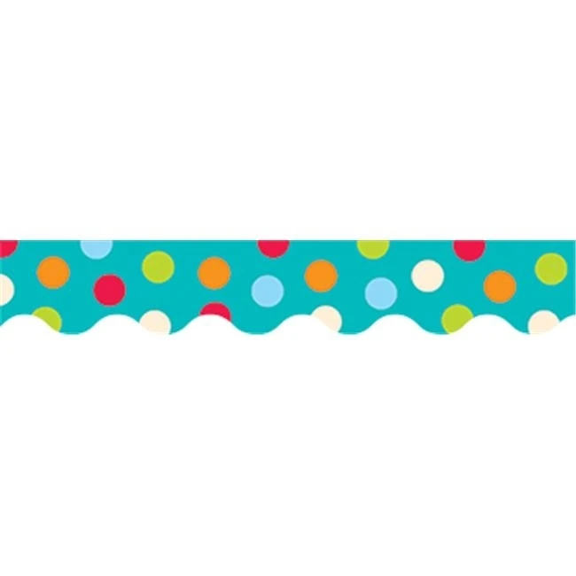 Creative Teaching Press Ctp1038 Dots On Turquoise Wavy Border |