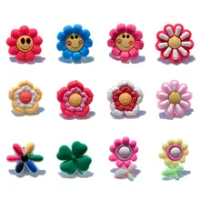 Шт. 100 шт. красивые цветы милые ПВХ обуви талисманы аксессуар пуговицы Fit Браслеты Croc JIBZ дети игрушечные лошадки подарки на Рождество