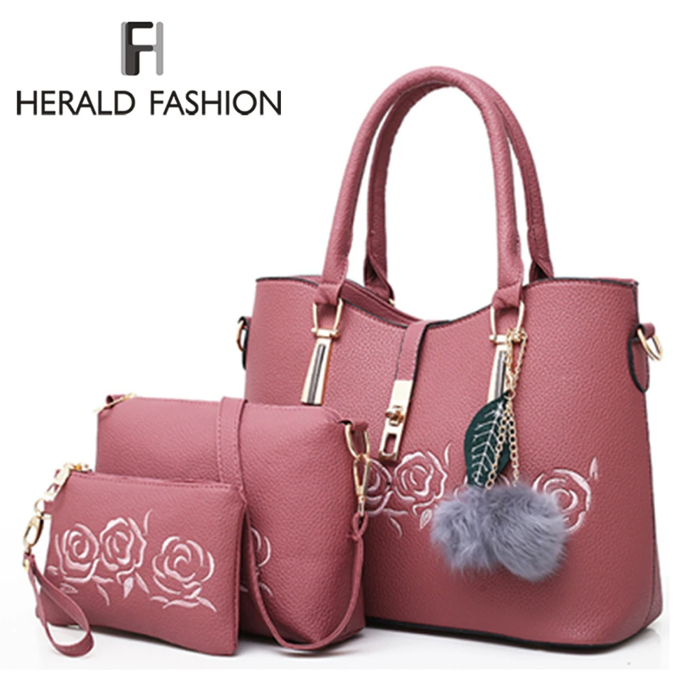 Herald модные 3 шт. кожаные сумки женская сумка через плечо известного бренда женская повседневная сумка-тоут женская сумка-мессенджер Bolsas Feminina