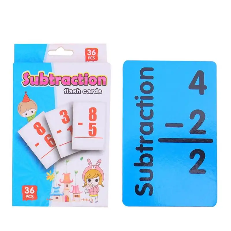 36 unids/set niños bebé matemáticas aprender inglés aritmética tarjetas Montessori Educativos del bebé de aprendizaje educativo juego de mesa rompecabezas de juguete