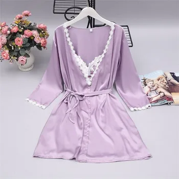 

Summer Women Lace Sleepwear Lingerie Nightdress Ladies Solid V-Neck Nightgown Underwear