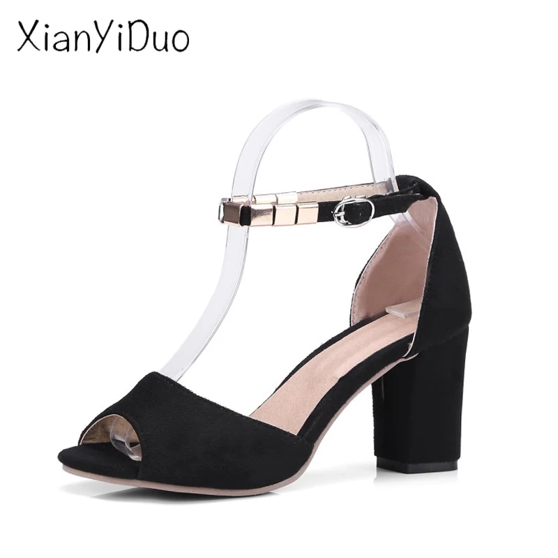 Xianyiduo/Новинка лета 2019 женские сандалии для вечеринки серые на высоком каблуке с