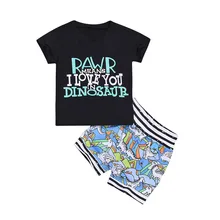 Toddler Baby Boys Clothes 2PCS Letter Dinosaur Pattern Print T-shirt Tops Shorts Pants Cotton Cool Soft Outfit Set Toddler Baby Boys Clothes 2PCS Letter Dinosaur Pattern Print T-shirt Tops Shorts Pants Cotton Cool Soft Outfit Set