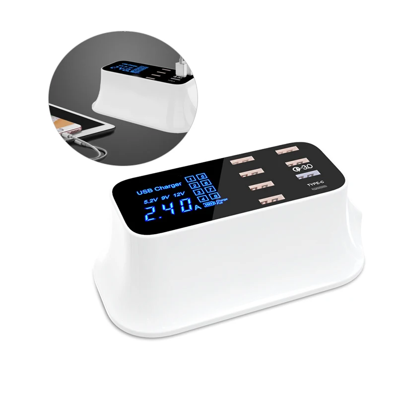 سريع تهمة 3.0 الذكية USB نوع C وحدة شاحن Led عرض سريع شحن هاتف لوحي USB شاحن آيفون سامسونج محول سريع تهمة 3.0 الذكية USB نوع C وحدة شاحن Led عرض سريع شحن هاتف لوحي USB شاحن آيفون سامسونج محول