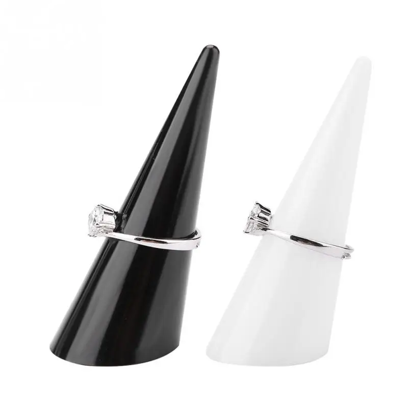 Acrylic Finger Cone RingsJewelry Display Holder Show Ornament Exhibition 5Pcs