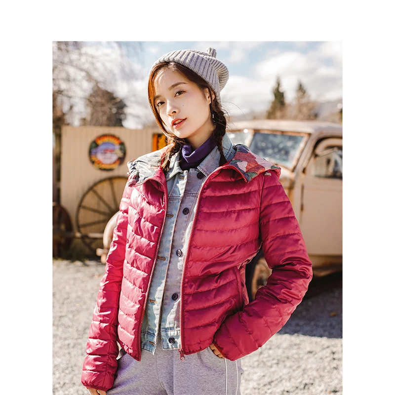 

INMAN Autumn New Arrival Hooded Loose Casual Short Coat Women Down Jacket