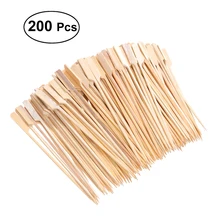 200 шт бамбуковые палочки для обжарки шампуров 18 см для фруктового барбекю одноразовые вечерние палочки для гриля
