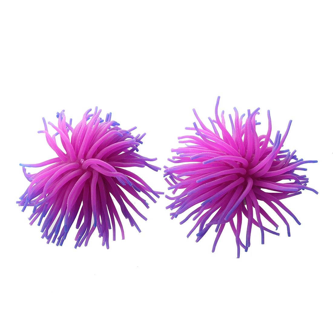

2 x Silicone Aquarium Fish Tank Coral Ornament Decoration--Purple