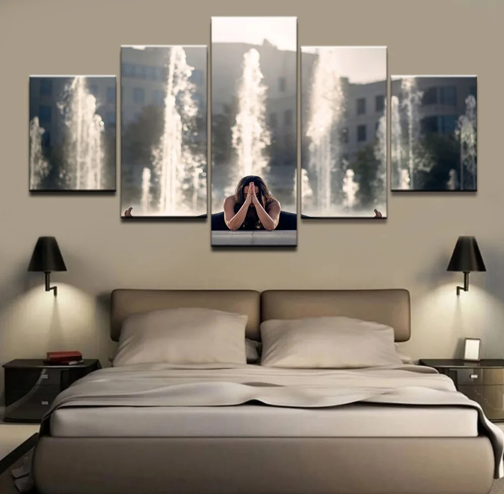 

5 Pieces Canvas Printed The Girl ACTS Like a Buddha Landscape Picture Home Decorative Wall Art Painting Poster Modern Artwork