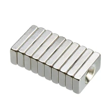 

10Pcs/Lot 4mm Round Neodymium Cuboid Magnets With Hole 20x10x4mm N50 Super Strong Rare Earth Ring Block Fridge Magnets