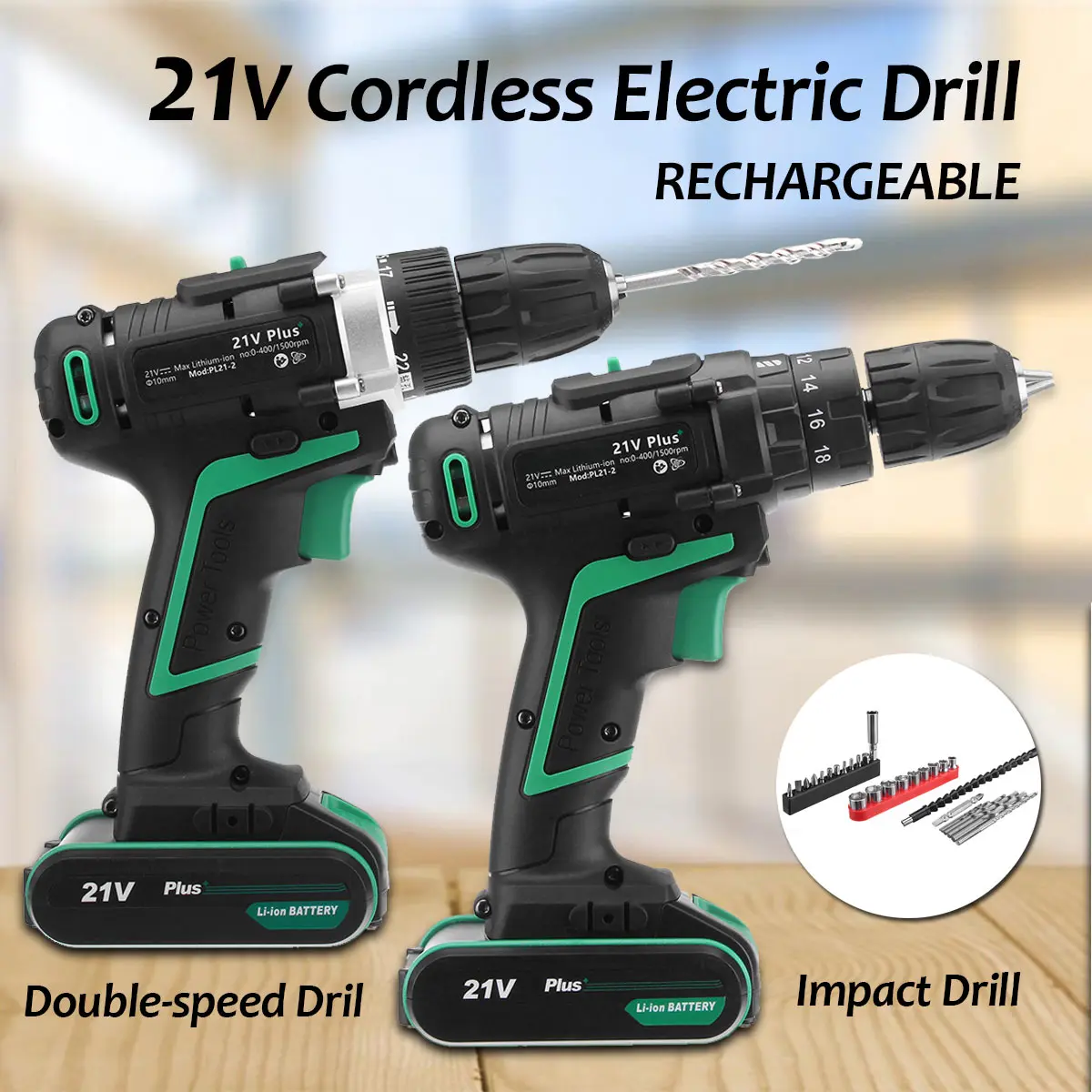 Discount  Double Speed Cordless Electric Screwdriver Drill Lithium Battery Wireless Power Tools Electrical Ha