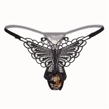 

AIIOU Lace G-String Women Sexy Butterfly Underwear Intimate Low-Waist Thongs G String Panty Ladies Women Underwear Lingerie