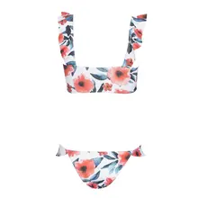 19014 купальник с принтом Топ на одно плечо с разрезом и высокой талией купальник европейский и американский Летний сексуальный бикини