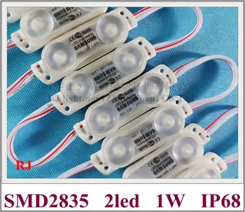 

injection LED module light ultrasonic seal IP68 DC12V SMD2835 2LED 1W 120lm Double-sided PCB super quality 53mm X 16mm