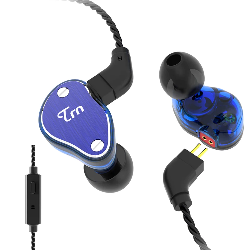 TRN V60 In Ear Earphone HIFI DJ Monitor Running Sport Wired With Microphone Earbuds Headset 2-Pin 0.75mm Detachable Cable | Электроника