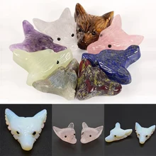 1 шт. Статуэтка-подвеска с головой волка, натуральный камень, кристалл, кварц, резное ожерелье, ручная Резная Голова волка, животное, новинка, 36*28*12 мм