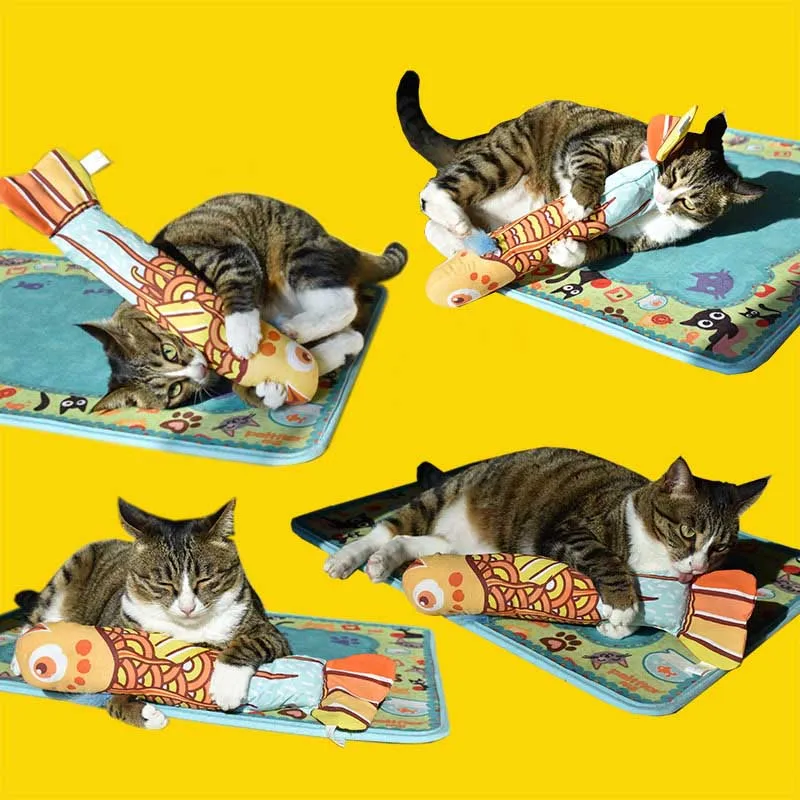 

Pet Cat Kitten Toy Pillow Mint Fish Shape Supplies Funny Chewing Play Catnip Scratch Interactive WXV Sale