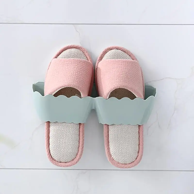 

NEW Bathroom Plastic Wall Mounted Slipper Shoes Storage Holder Shoe Rack Shoe Storage Shelf Stand Home Household Organizers
