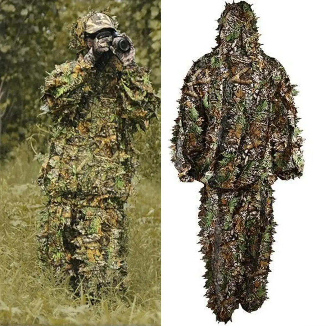 Охотничий костюм Ghillie 3D бионический камуфляж льняная одежда для охоты