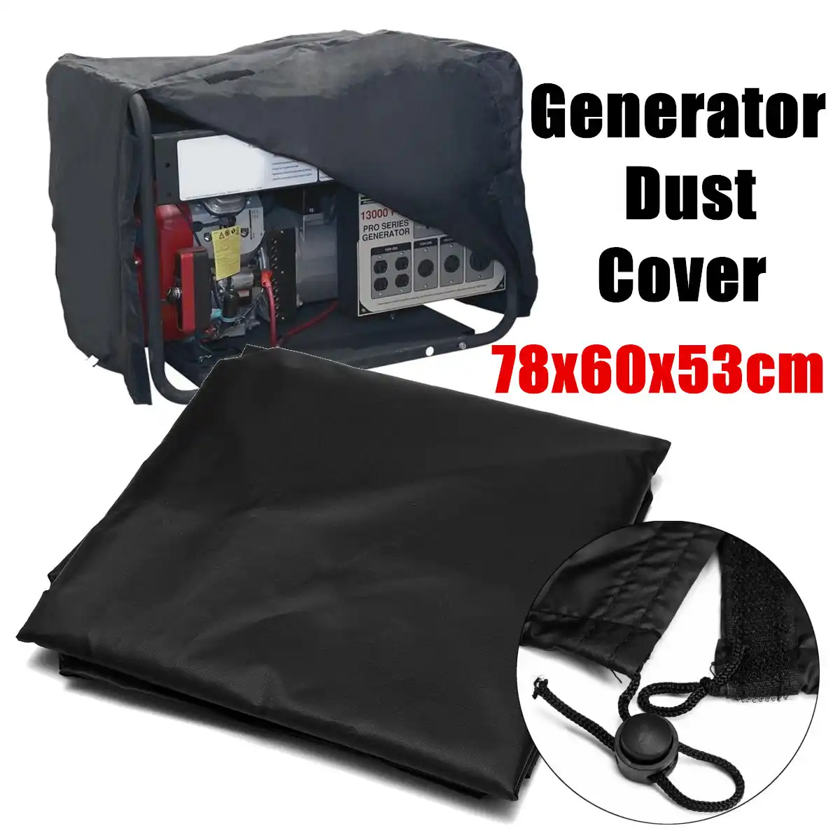 Black Durable 210D Oxford Weatherproof Waterproof Generator Dustproof Cover New