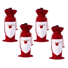 4 шт. сумка Санта Клауса винная бутылка для стола вечерние рождественские украшения