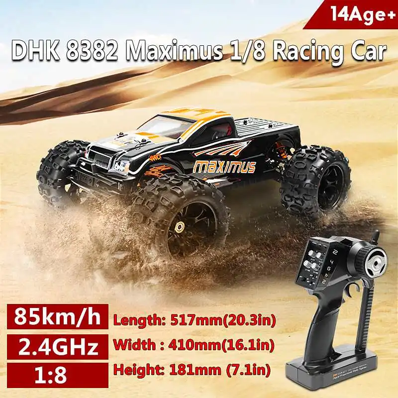 DHK 8382 Maximus 1/8 120A 85 км/ч 4WD brashlesstruck RC автомобиль для детей подарок игрушки