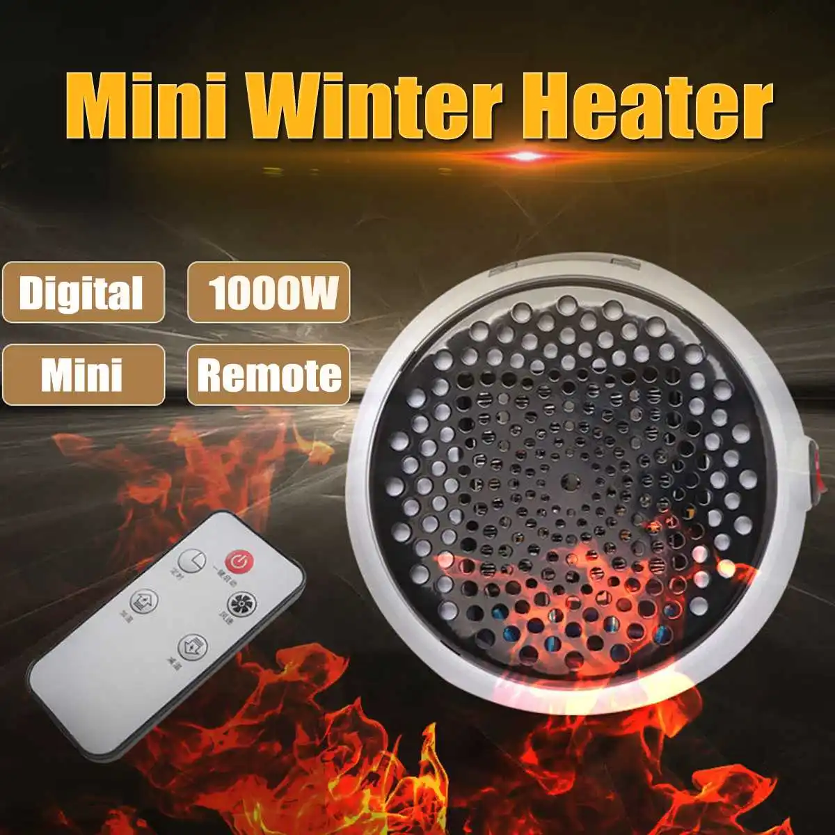 

1000W Electric Heater Mini Fan Heater Desktop Household Wall Handy Heating Stove Radiator Warmer Machine for Winter
