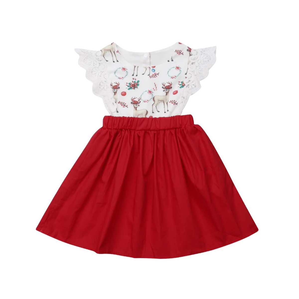 

Kid Baby Girl Xmas Sister Matching Clothes Bodysuit Romper Lace Dress Outfit Set