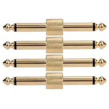 4 шт. гитарный эффект педали конвертировать соединитель прибора разъем адаптера металлический разъем под пайку патч Аудио адаптеры 6,35 мм разъем