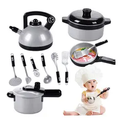Лидер продаж, 10 шт., Детские кухонные игрушки, миниатюрный набор для приготовления пищи, имитационная посуда, игрушка для ролевых игр