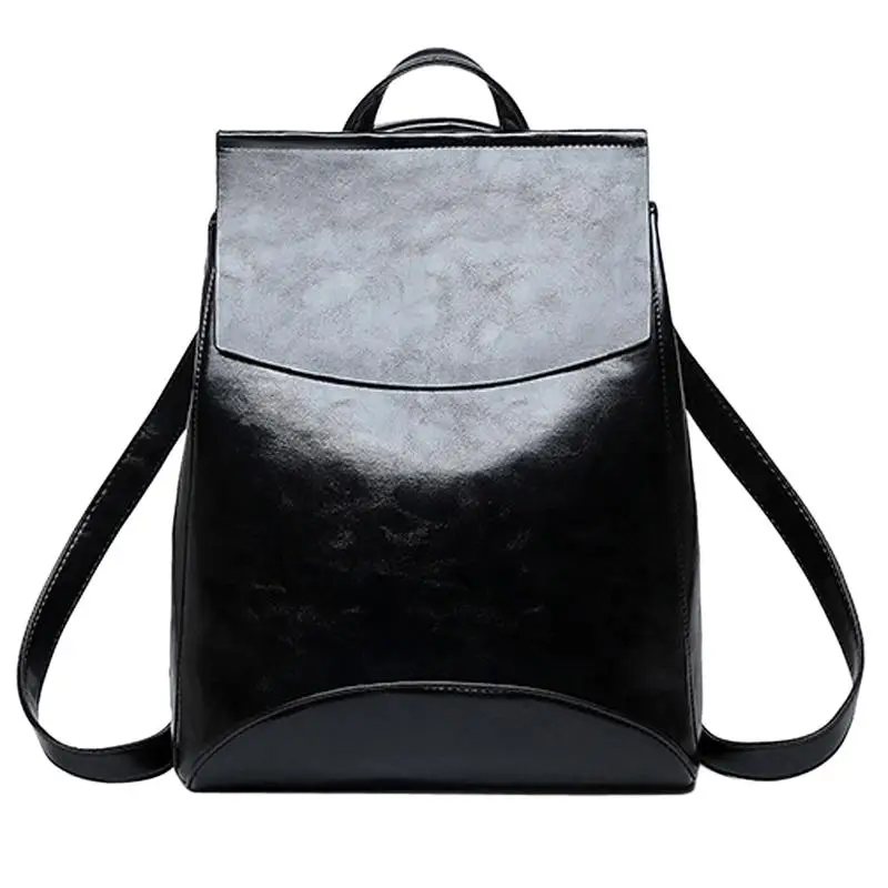 

2019 Elegant Women Backpack Casual PU Leather School Bagpack Bookbag For Girls Teenagers Female Rucksacks Flap Cover Satchels