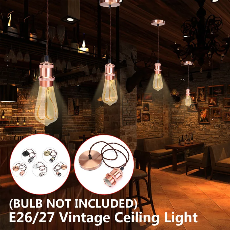 

AC 110V-240V E26/E27 Retro Vintage Edison Screw Bulb Base Lamp Bulb Holder Pendant Lighting Socket Ceiling Light Adaptor