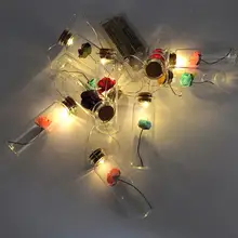 2 комплекта светодиодный Роза желая светящаяся гирлянда в бутылке Медный провод лампы украшения для Свадебная вечеринка Спальня на день рождения(1 m 10 светодиодный s