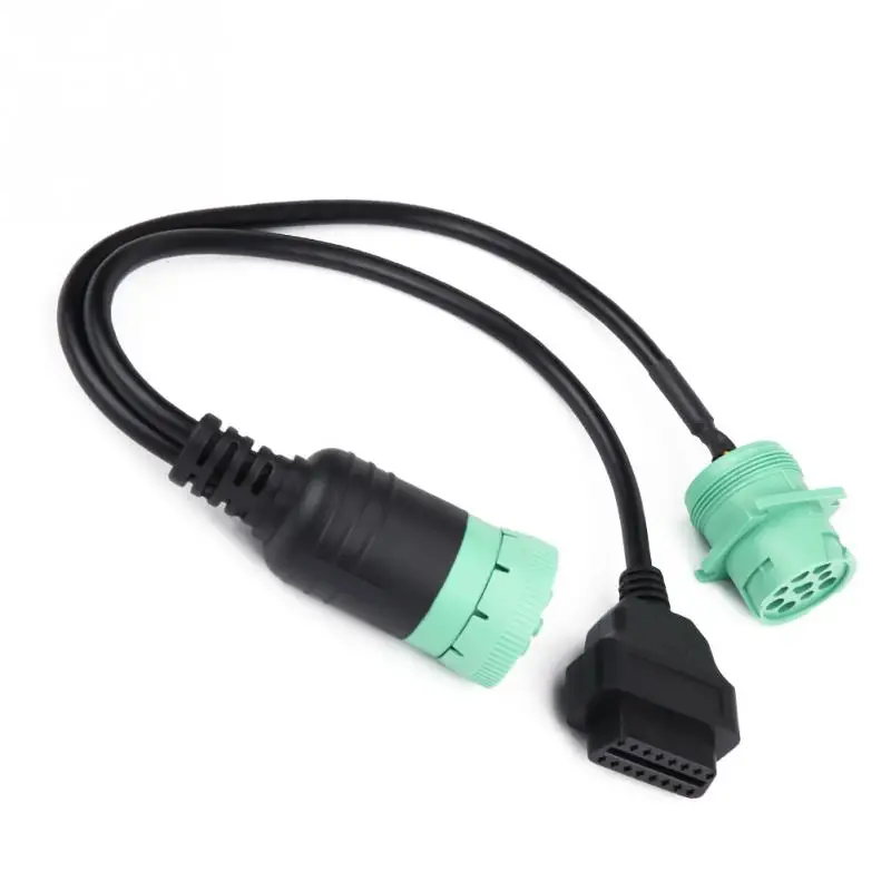 9 Pin к OBD2 Интерфейс грузовик y кабель адаптер OBDII Y сплиттер 16Pin папа женскому J1939