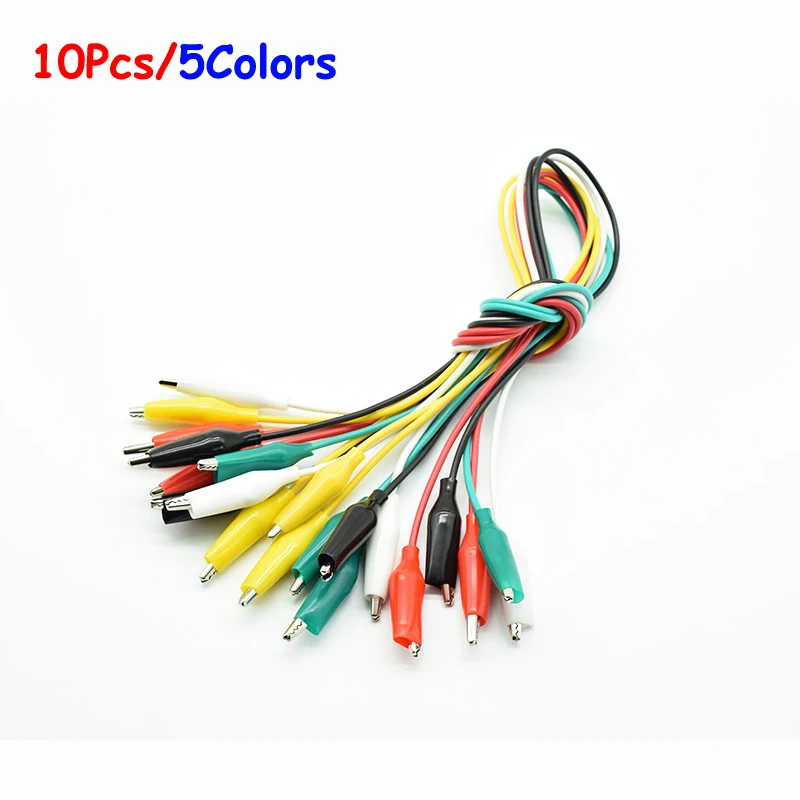 10 Pcs Crocodile Alligator Clips Cable Electrical DIY Jumper Lead Testing Wires~