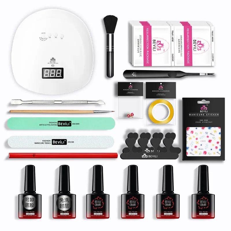 

NAIL Art BASE TOOL 48W UV Lamp Color Soak Off Gel Nail Top Coat Gel Nail Polish Kit Manicure Set & Kits Nail Polish Set
