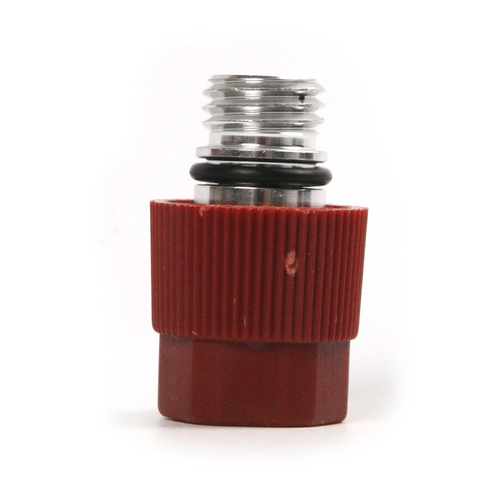 

1pcs Iron 28mm Red Color High Pressure R12 Port to Accept 3/8" R134a Quick Disconnect' Charging Port Adapter Aluminum Joint