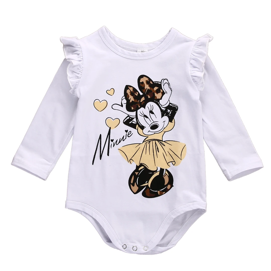

Newborn Baby Girls Infant Cartoon Jumpsuit Bodysuit Kids Cute Cotton Long Sleeveless Clothes Outfit