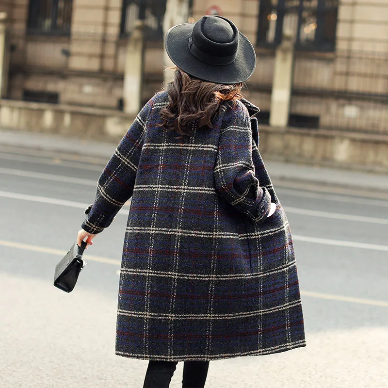 Parka Coupe uni Cape Automne Pardessus Blue Femelle vent Manteaux Hiver Mélanges Femme Long Femmes Nouveau De Royaume Laine Manteau SqpOfO