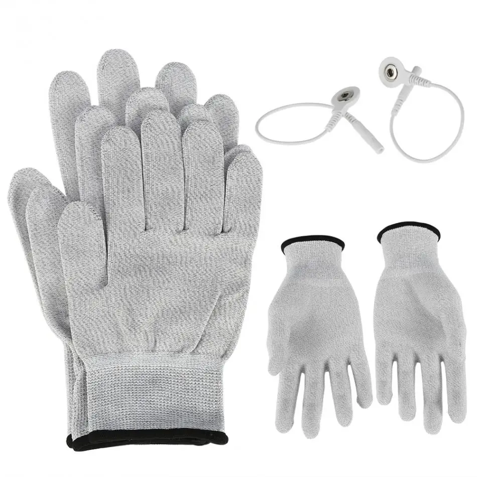 

1Pair Massage Electrode Gloves New Conductive Electrode Massage Therapy Gloves Therapy Hand Massager Electrotherapy Lead Wires