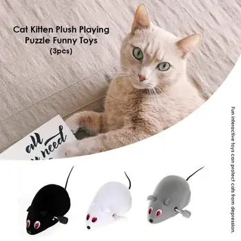 

Cat Winding Mechanism Plush Mouse Rat Kitten Teasing Trick Interactive Toys for Cat Kitten Playing Toy Cat Products